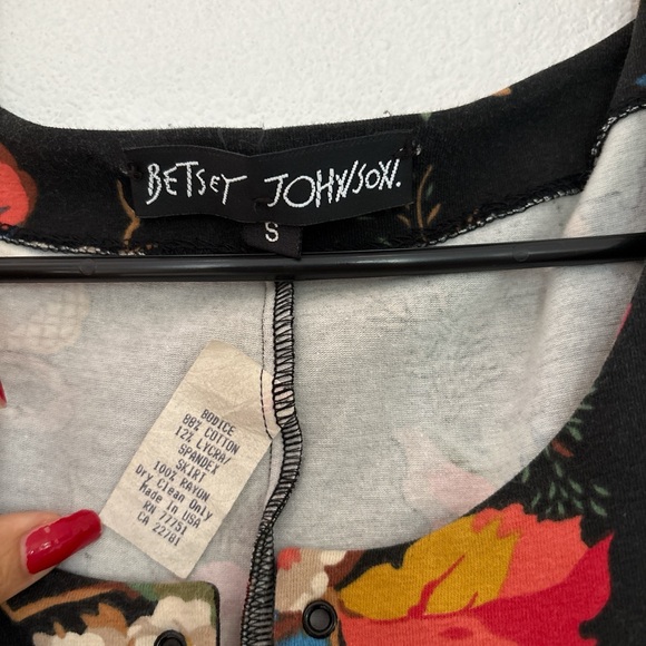 Betsey Johnson Black Floral Long Sleeve Dress - Picture 3 of 3